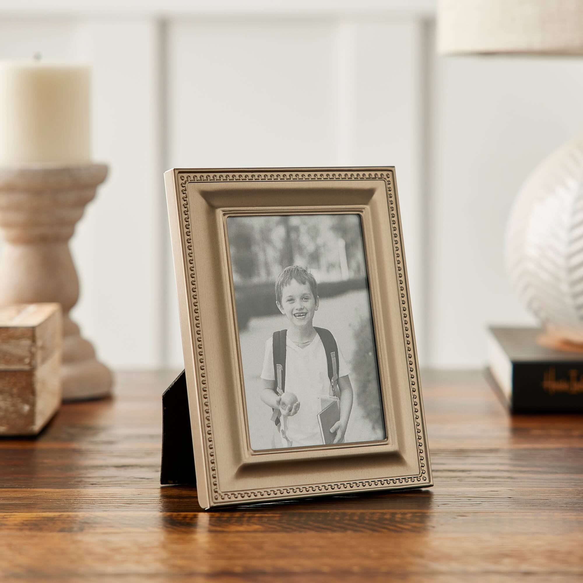 12 Pack: Brushed Silver Beaded Frame